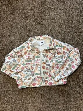 FASHION NOVA Graphic Printed Denim Jacket